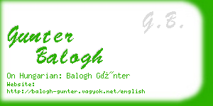 gunter balogh business card